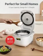Toshiba Mini Rice Cooker, 3 Cups Uncooked Small Rice Cooker, Steamer & Warmer, With Fuzzy Logic And One-Touch Cooking, 24 Hour Delay Timer And Auto Keep Warm Feature - Image 9